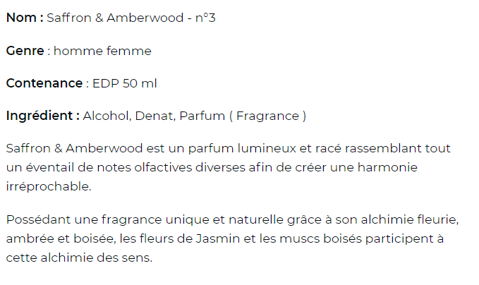 Saffron & amberwood - eau de parfum n°3