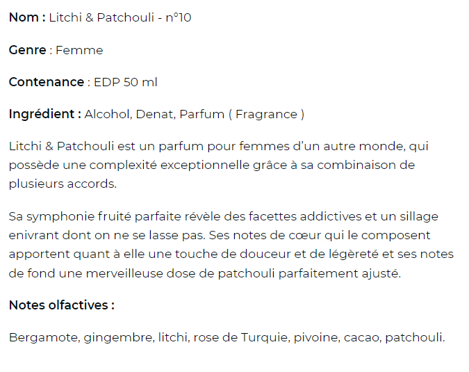 Litchi & patchouli - eau de parfum