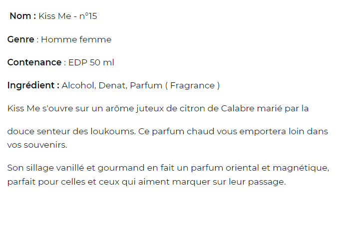 Kiss me - eau de parfum n°15